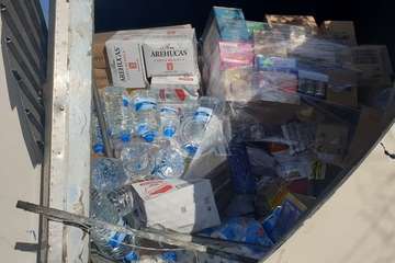 Un camión vuelca en el acceso a Telde desde la GC-1/TA.